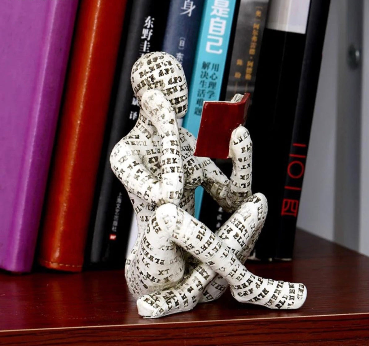 Serene Reader | Elegant Woman Reading Sculpture