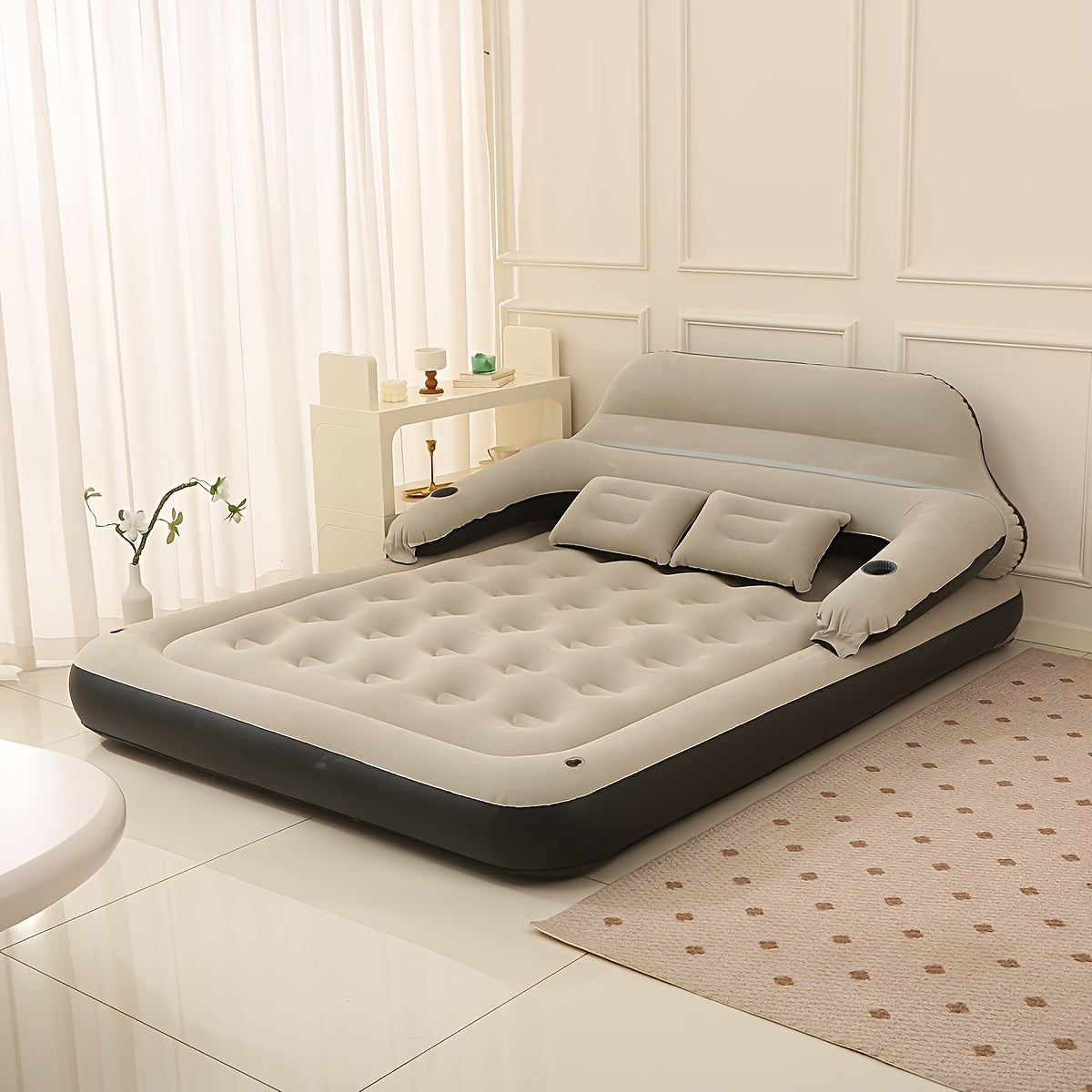 ComfortFlow | Inflatable Mattress with Built-In Pump, Headrest & Backrest