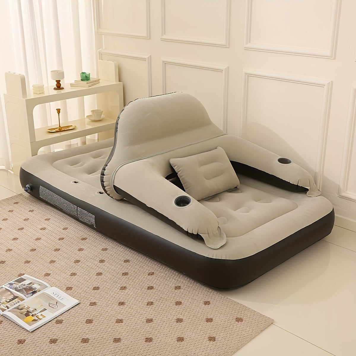 ComfortFlow | Inflatable Mattress with Built-In Pump, Headrest & Backrest