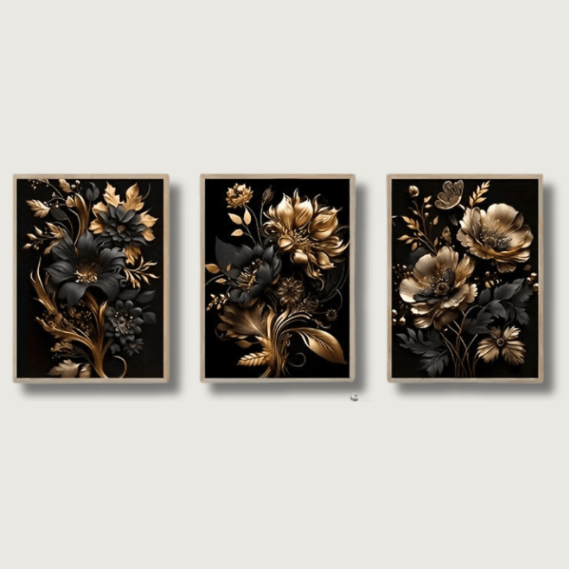ArtBloom | Handcrafted Gold Floral Wall Sculpture