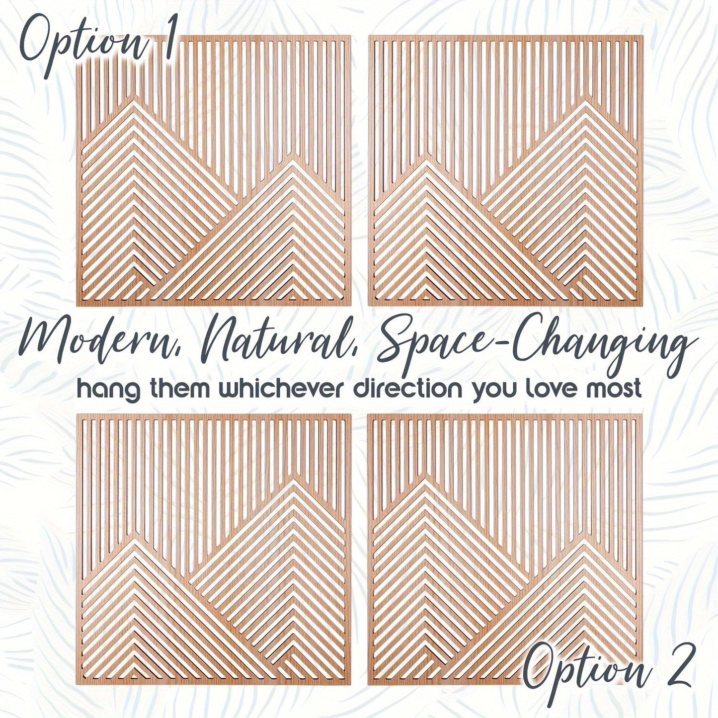 TranquilPeaks | Minimalist Wooden Mountain Wall Art Panels