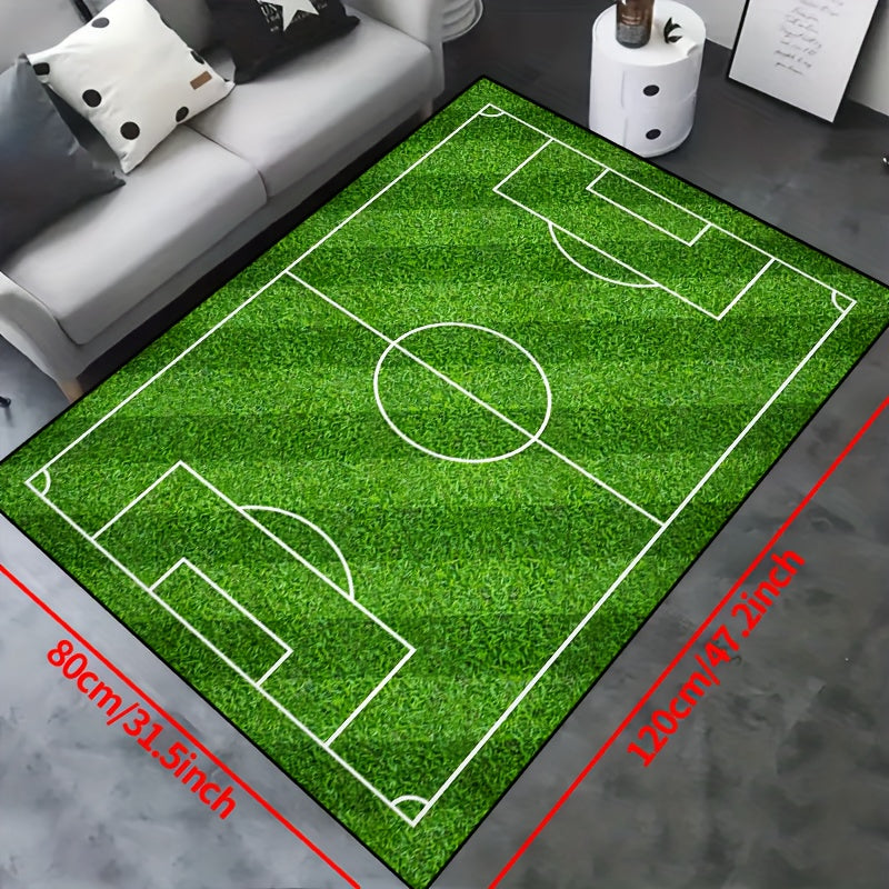Soccer Field Rug | Non-Slip, Washable Lounge Mat