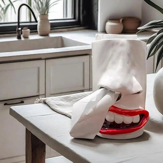 Laugh & Wipe | Funny Face Wooden Tissue Holder