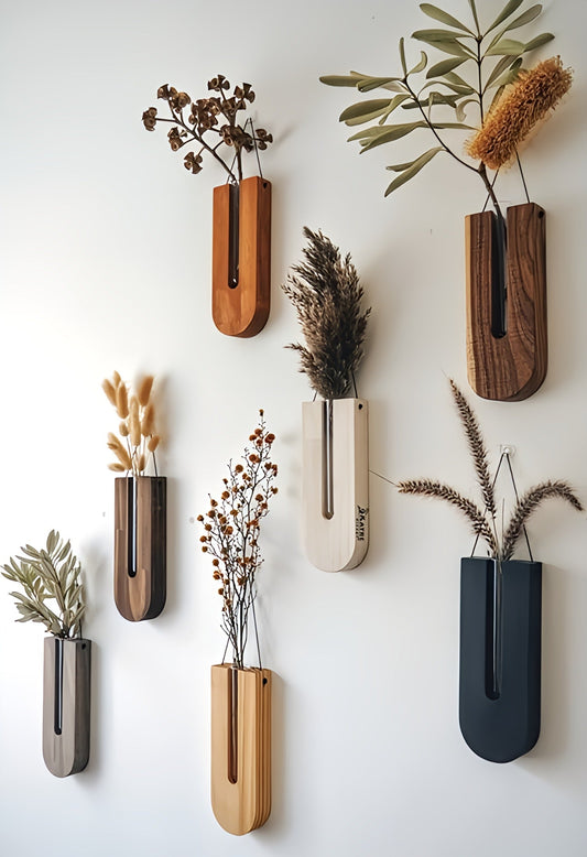 WoodWall | Rustic Wooden Wall Flower Holders