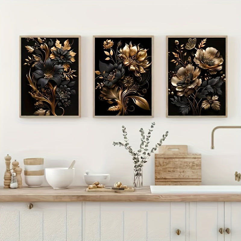 ArtBloom | Handcrafted Gold Floral Wall Sculpture