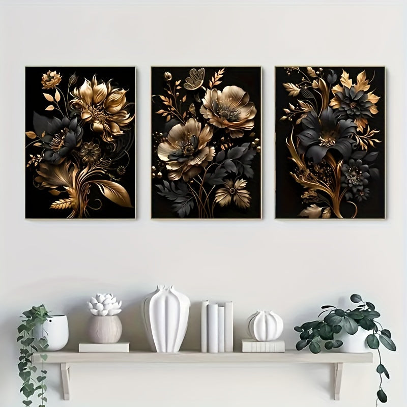ArtBloom | Handcrafted Gold Floral Wall Sculpture