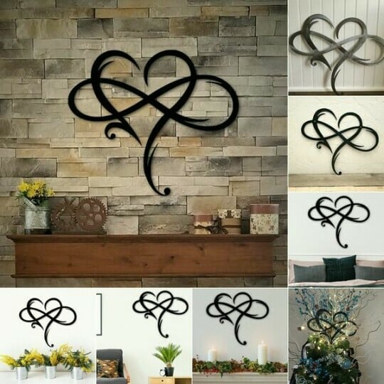 EternaWall | Forged Iron Infinity Heart Wall Art