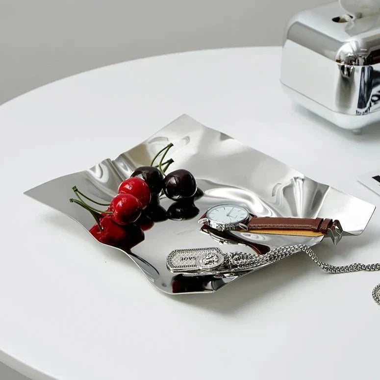 SilverEdge | Irregular Stainless Steel Serving Tray