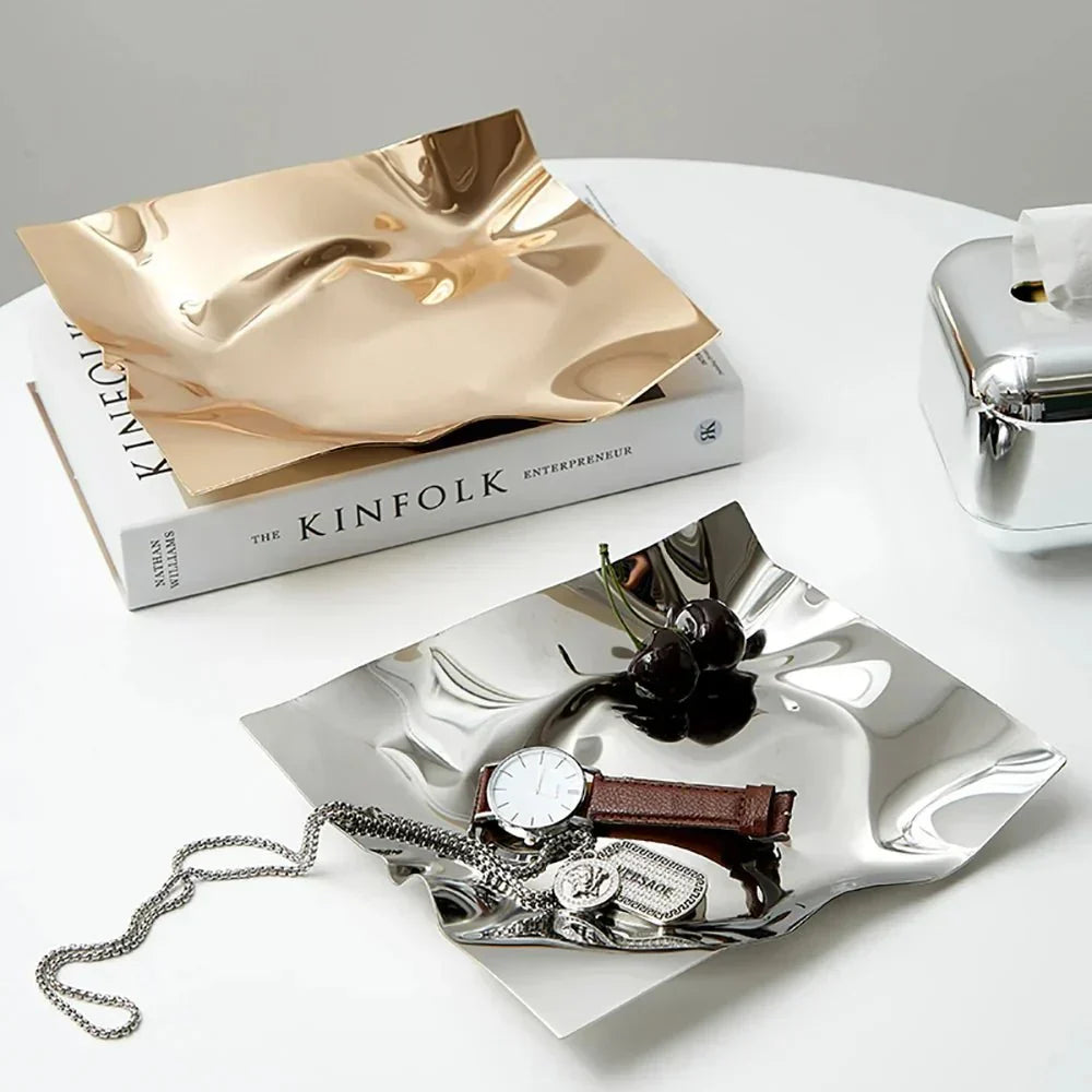 SilverEdge | Irregular Stainless Steel Serving Tray