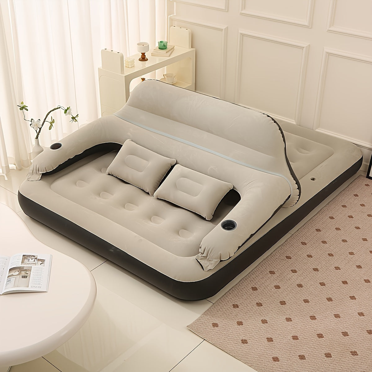 ComfortFlow | Inflatable Mattress with Built-In Pump, Headrest & Backrest