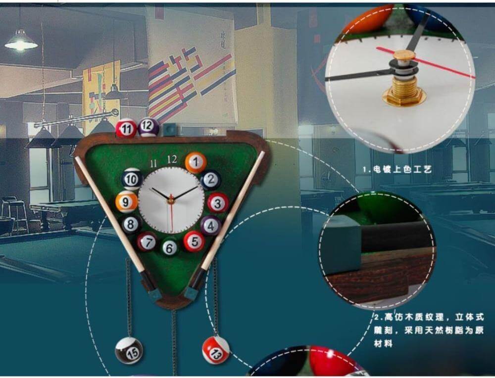 RackClock | Modern Billiards Wall Clock