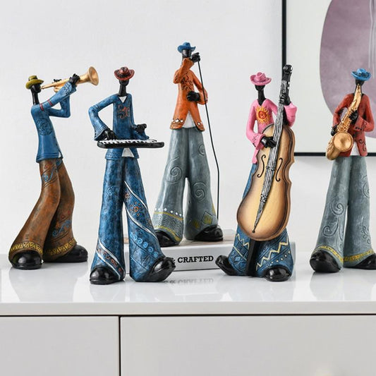 Melodic Masterpiece | Retro Resin Band Sculptures