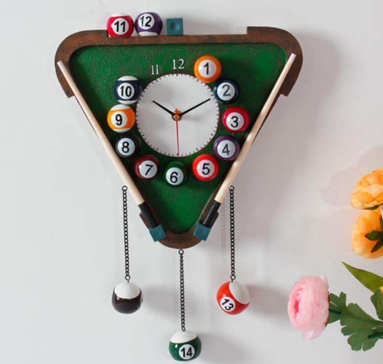 RackClock | Modern Billiards Wall Clock