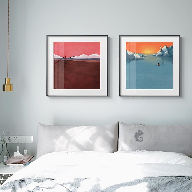 HorizonWhisper | Abstract Mountain View Wall Art