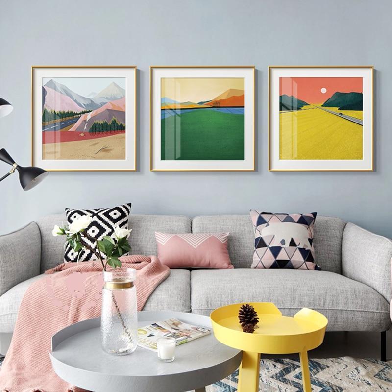 HorizonWhisper | Abstract Mountain View Wall Art