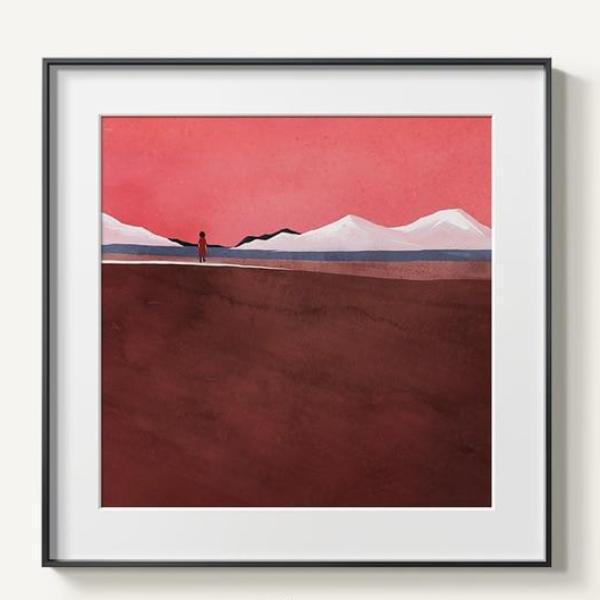 HorizonWhisper | Abstract Mountain View Wall Art