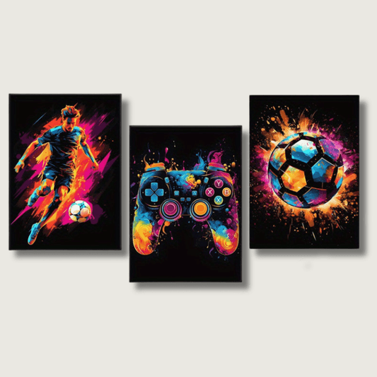 Grafimax | Abstract Football & Gaming Controller Poster Set
